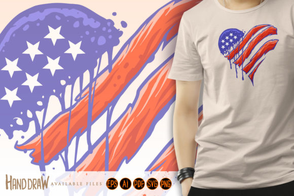 American Flag Heart Shape Illustrations: Brand Graphics Review
