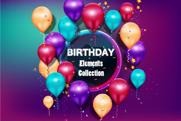 Birthday Elements Illustrations: Graphics for Publishers