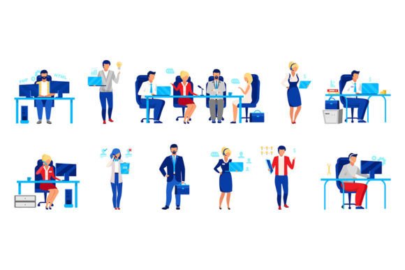 Business Company Staff SVG Illustrations & Graphics Review
