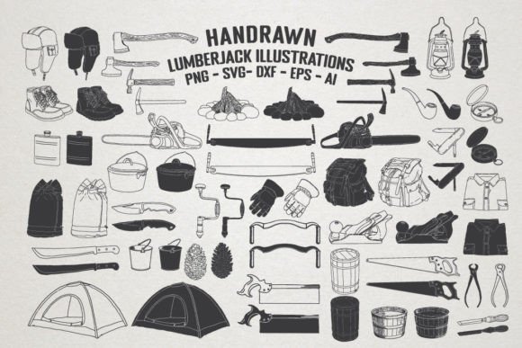 Campings Lumberjack Illustrations: Graphics for Branding
