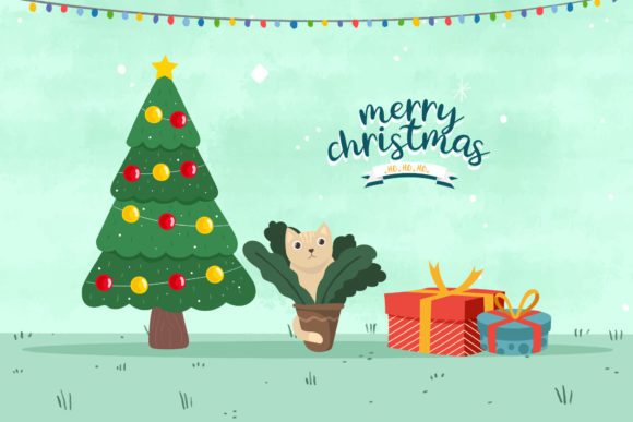 Christmas Cat Illustrations Graphics Review for Brand Design