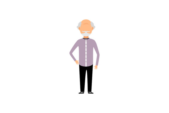Family Set Grandpa Illustrations for Brand Graphics