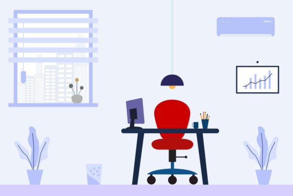 Freelancer Office Illustrations: Vector Graphics for Branding