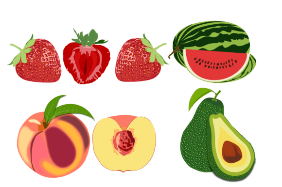 Fruits Vectors Illustrations SVG for Graphics and Crafting