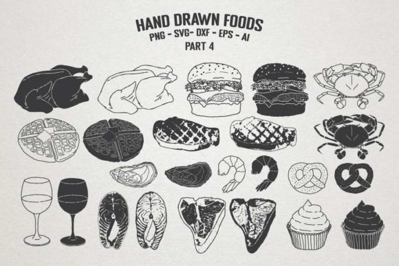 Hand Drawn Food Illustrations: Graphics & Illustrations for Branding