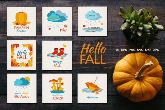 Hello Fall 8 Graphics & Illustrations for Cards Review