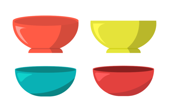 Kitchen Bowl Illustrations Vector Set: Graphics for Modern Branding