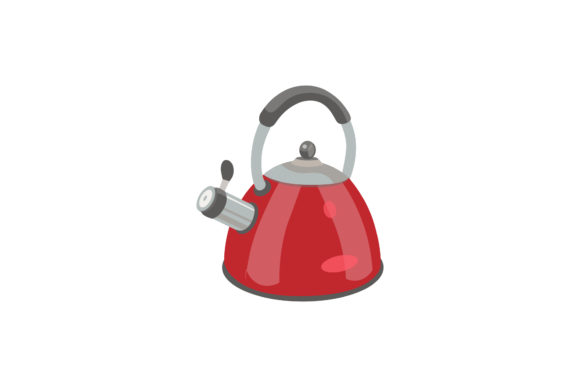 Kitchen Kettle Red Illustrations: Vector Graphics for Branding