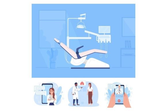 Medical Checkup in Clinic Illustrations
