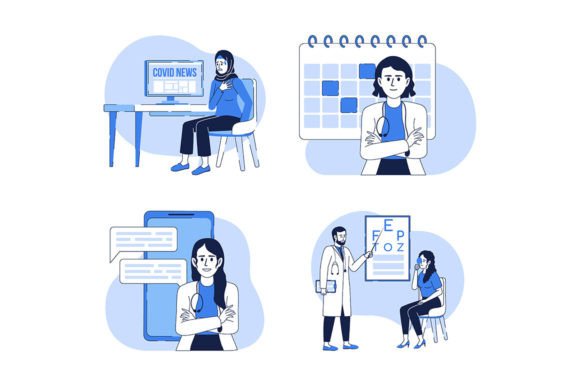 Medicine 2D Vector Linear Illustrations for Crafting