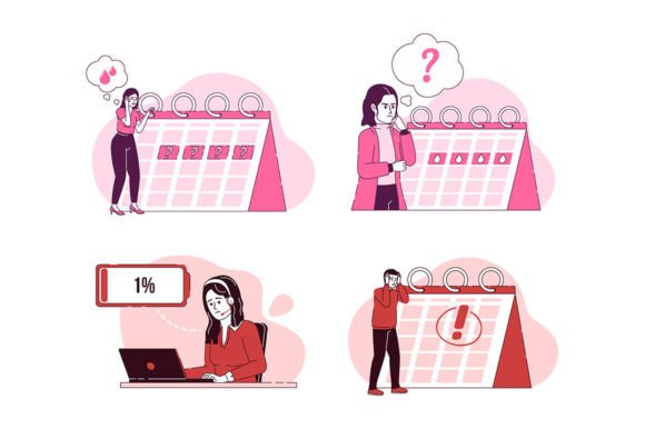 Passed Date Stress Illustrations for Brand Design
