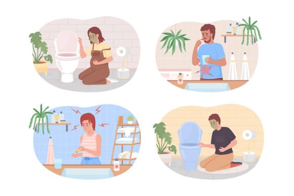 People Suffering from Pain Illustrations Graphics