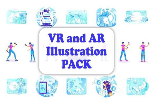 People with VR Equipment: Illustrations & Graphics