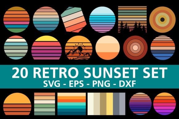 Retro Sunset Set: Graphics & Illustrations Review