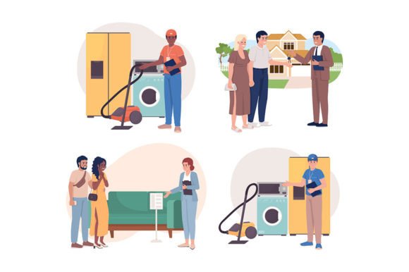 Seller Consultant 2D Illustrations: Graphics for Editorial Design