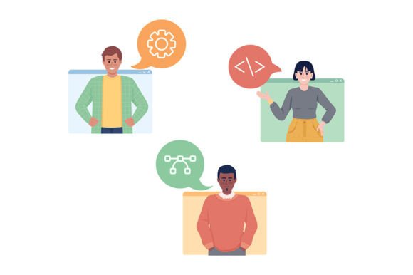 Skilled Team Illustrations: Graphics for Modern Branding