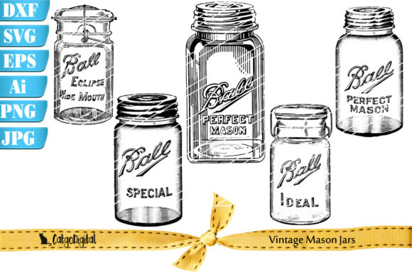 Vintage Mason Jar Illustrations: Graphics for Brand Identity
